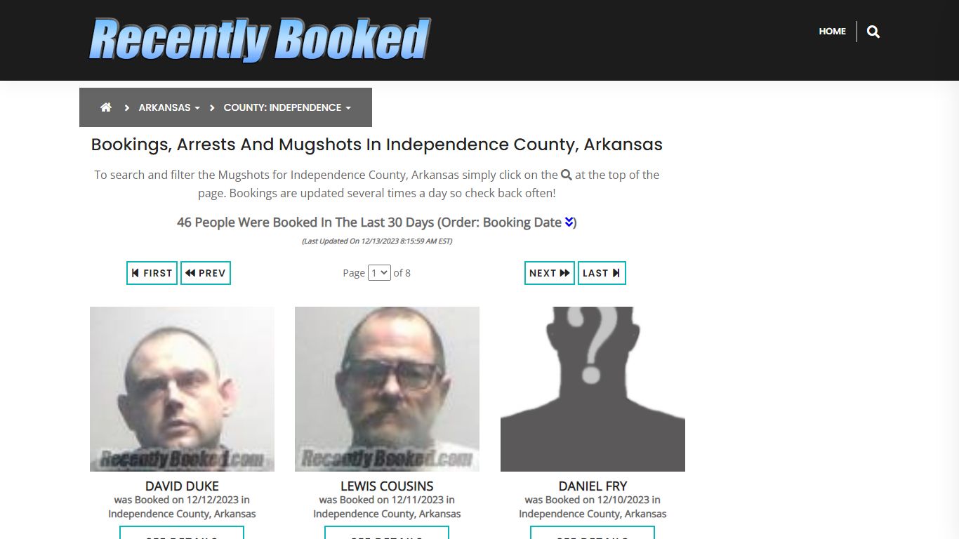 Bookings, Arrests and Mugshots in Independence County, Arkansas